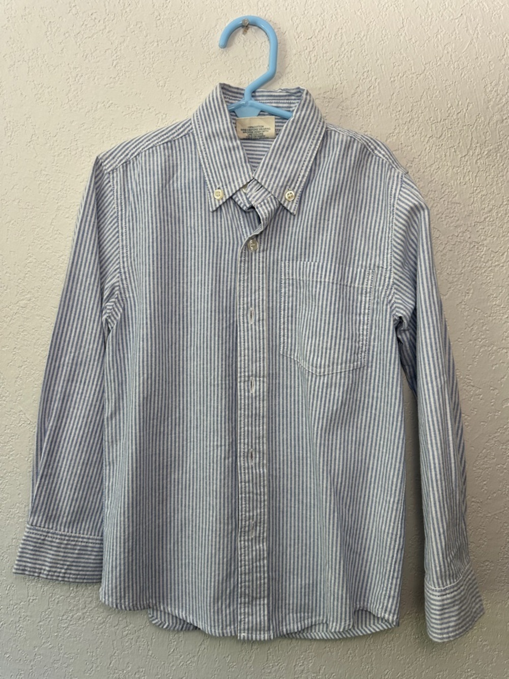 Men's Blue & White Striped Button-Down Shirt